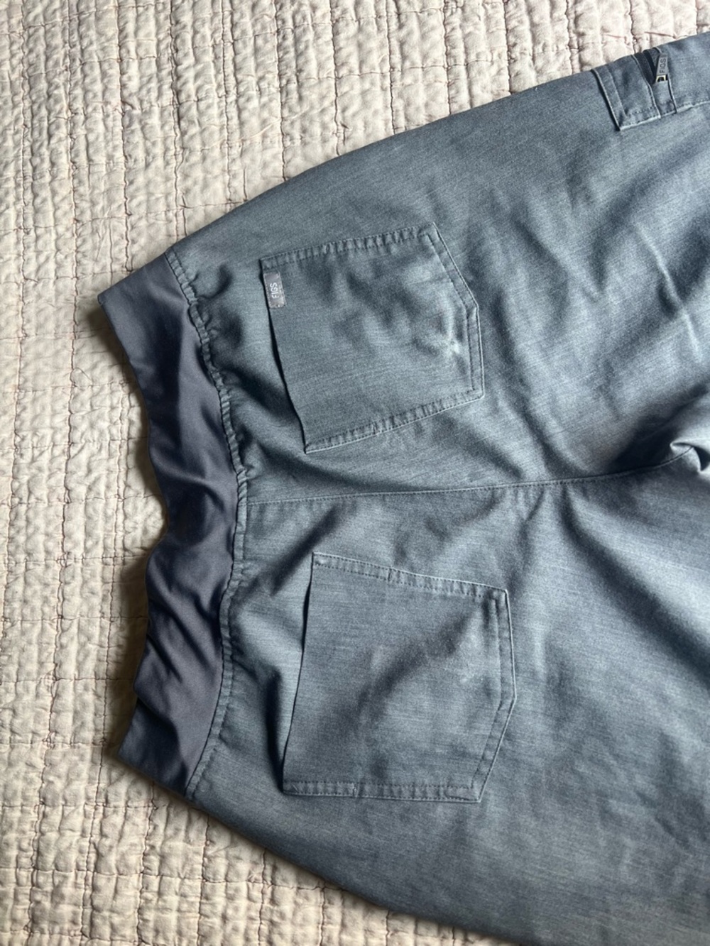 Figs Charcoal Gray Scrub Top with Pocket Tab - Picture 2 of 9